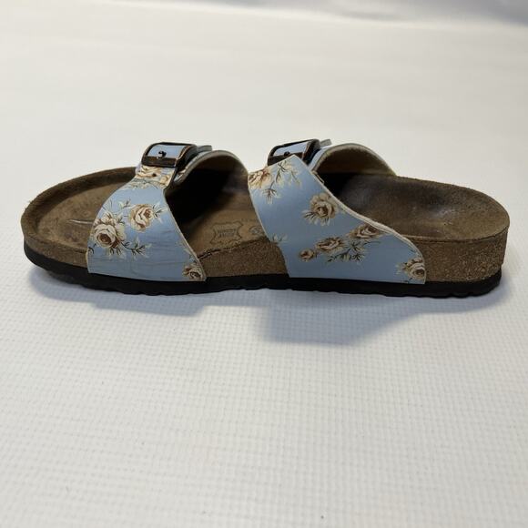 BIRKIS By Birkenstock Michele Slide Sandals Blue Floral Size Womens EU 37 L6 M4 - Picture 5 of 13